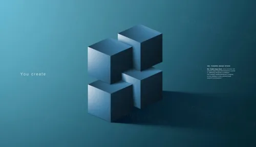 创意虚拟立体几何空间创意合成海报