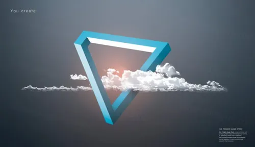几何创意虚拟立体几何空间创意合成海报6
