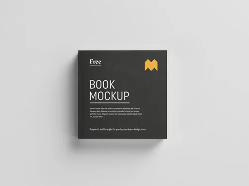 方形书籍封面设计展示样机模板 Square Book Mockup