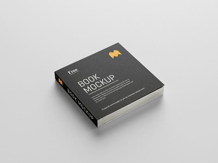 方形书籍封面设计展示样机模板 Square Book Mockup