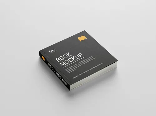 方形书籍封面设计展示样机模板 Square Book Mockup