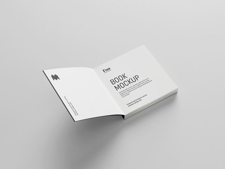 方形书籍封面设计展示样机模板 Square Book Mockup