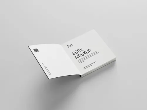 方形书籍封面设计展示样机模板 Square Book Mockup