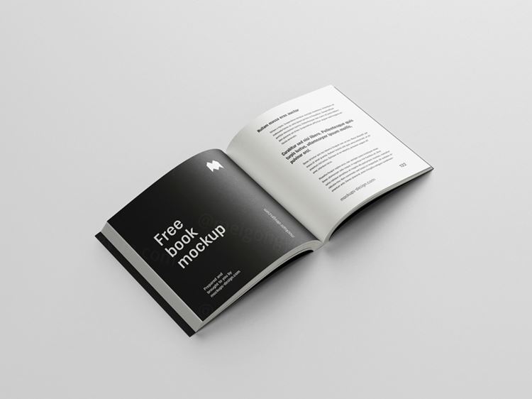方形书籍封面设计展示样机模板 Square Book Mockup