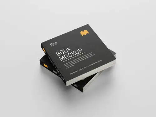 方形书籍封面设计展示样机模板 Square Book Mockup 样机模版