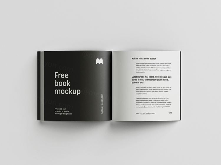方形书籍封面设计展示样机模板 Square Book Mockup