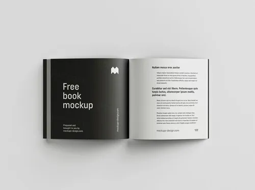 方形书籍封面设计展示样机模板 Square Book Mockup