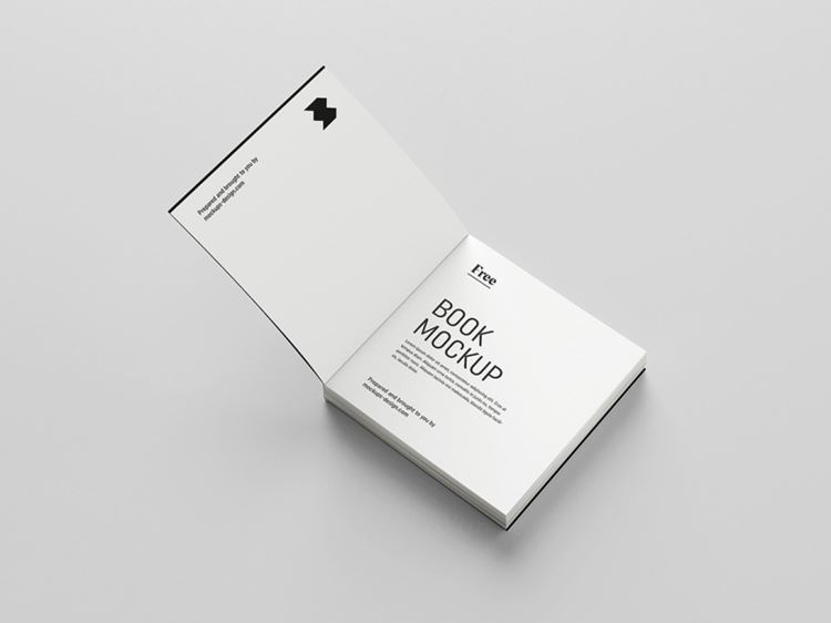 方形书籍封面设计展示样机模板 Square Book Mockup