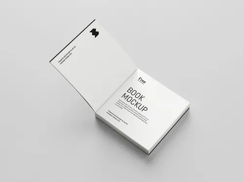 方形书籍封面设计展示样机模板 Square Book Mockup