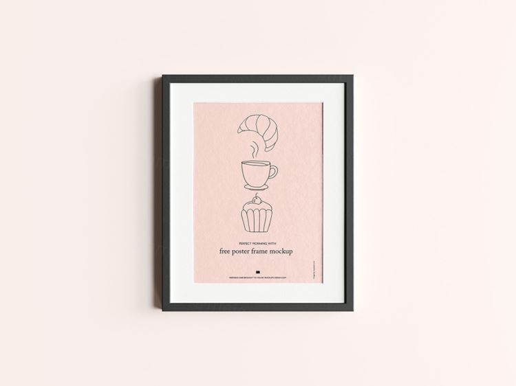 黑色相框艺术作品展示样机PSD模板 Poster Frame Mockup