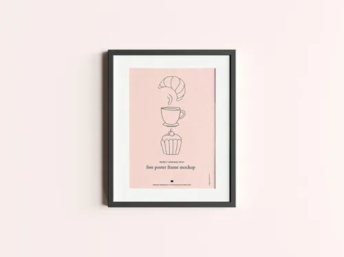 黑色相框艺术作品展示样机PSD模板 Poster Frame Mockup