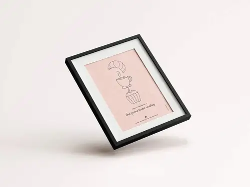 黑色相框艺术作品展示样机PSD模板 Poster Frame Mockup 样机模版
