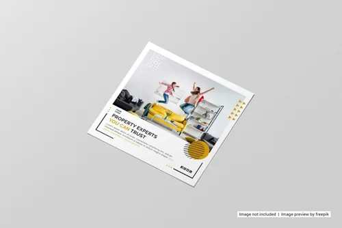 高品质传单折页设计提案样机PSD模板 Bifold flyer brochure mockup