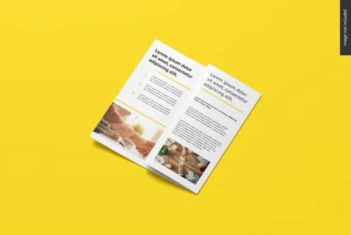 高品质传单折页设计提案样机PSD模板 Bifold flyer brochure mockup