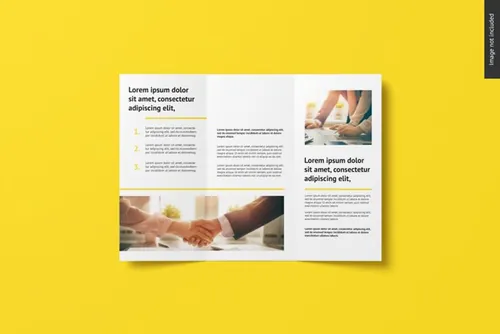 高品质传单折页设计提案样机PSD模板 Bifold flyer brochure mockup