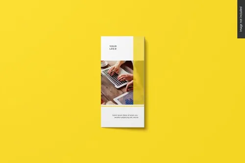 高品质传单折页设计提案样机PSD模板 Bifold flyer brochure mockup