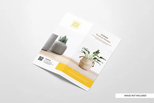 高品质传单折页设计提案样机PSD模板 Bifold flyer brochure mockup