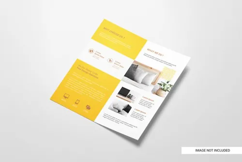 高品质传单折页设计提案样机PSD模板 Bifold flyer brochure mockup