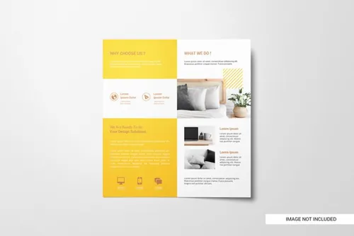 高品质传单折页设计提案样机PSD模板 Bifold flyer brochure mockup