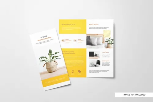 高品质传单折页设计提案样机PSD模板 Bifold flyer brochure mockup