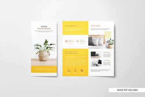 高品质传单折页设计提案样机PSD模板 Bifold flyer brochure mockup