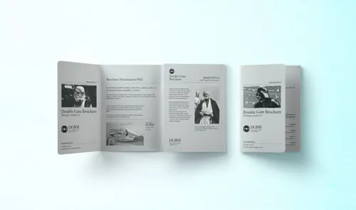 三折页模型PSD贴图模板Psd Double Gate Fold Brochure