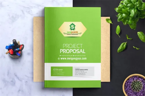 清爽绿色企业画册矢量模版Proposal_Template