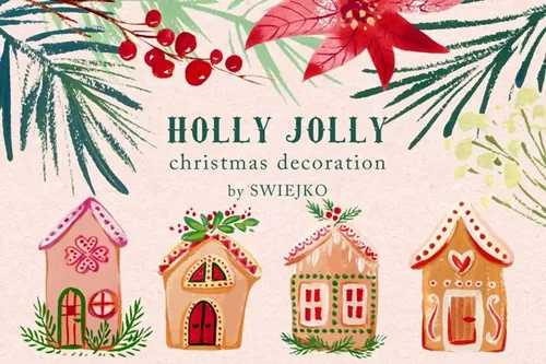 圣诞装饰插画设计素材 elements-christmas-