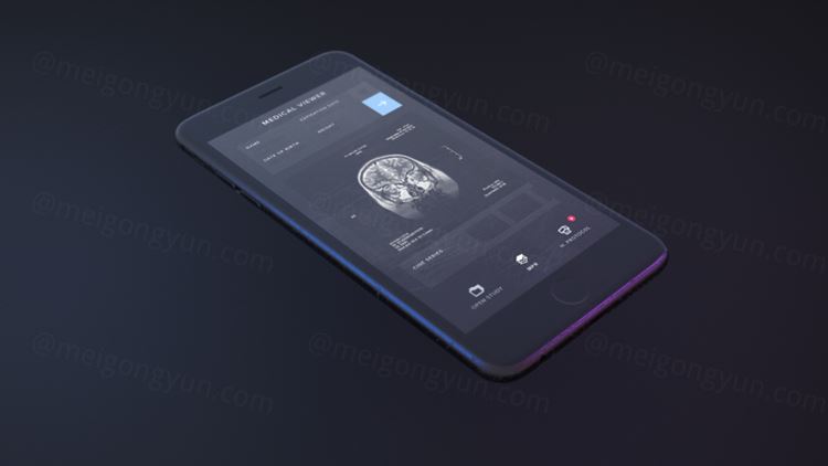 透视效果手机模型PSD贴图模板Dark iPhone Mockup