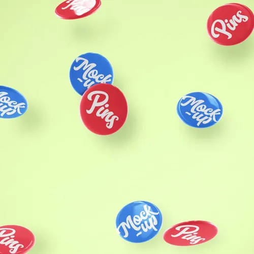 圆形徽章设计展示样机 Gravity Psd Pin Badge Mockup