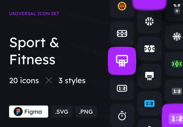 体育健身项目主题图标合辑 Sport and Fitness Icon