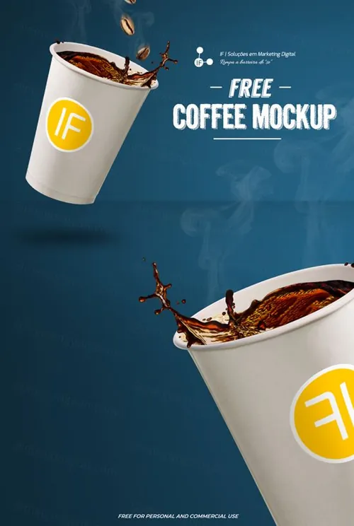 纸杯咖啡杯品牌VI贴图场景样机模板免费下载 Realistic Coffee Mockup
