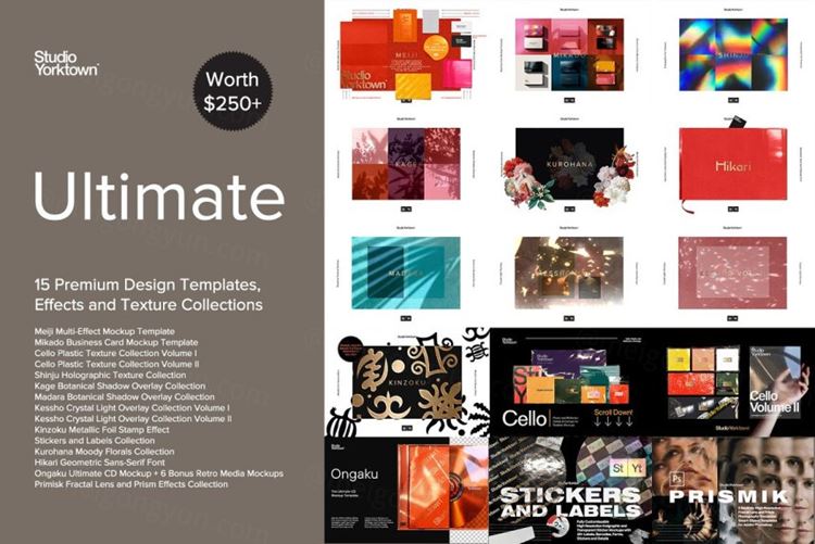 Yorktown工作室2021年终极婚礼高端品牌设计样机模板