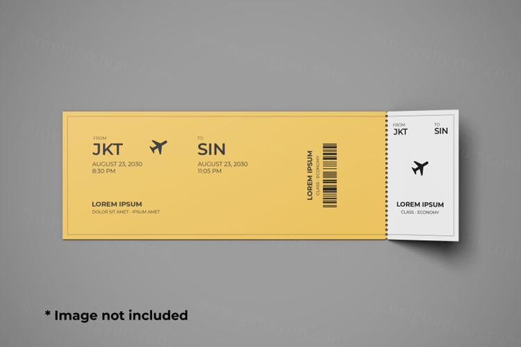 高质量飞机票电影票优惠券设计贴图展示样机模板 Ticket mockup