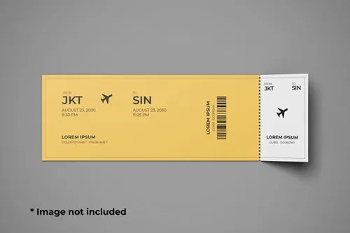 高质量飞机票电影票优惠券设计贴图展示样机模板 Ticket mockup