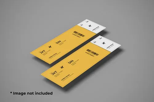 高质量飞机票电影票优惠券设计贴图展示样机模板 Ticket