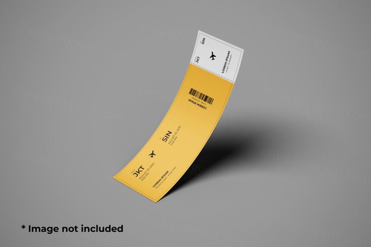 高质量飞机票电影票优惠券设计贴图展示样机模板 Ticket mockup