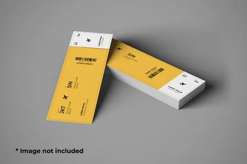 高质量飞机票电影票优惠券设计贴图展示样机模板 Ticket mockup