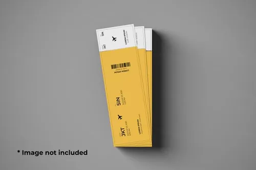 高质量飞机票电影票优惠券设计贴图展示样机模板 Ticket