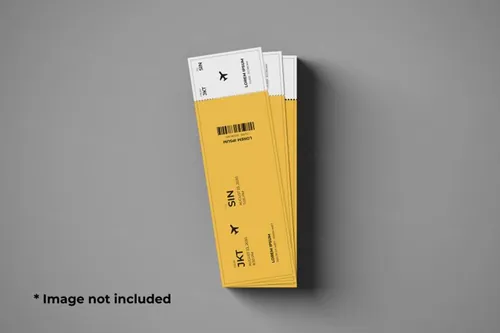高质量飞机票电影票优惠券设计贴图展示样机模板 Ticket mockup