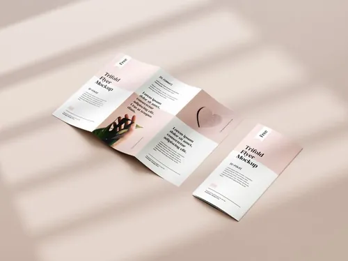 三折页DL传单设计样机PSD模板 Tri-fold DL Flyer Mockup