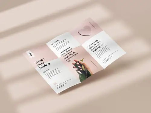 三折页DL传单设计样机PSD模板 Tri-fold DL Flyer Mockup 样机模