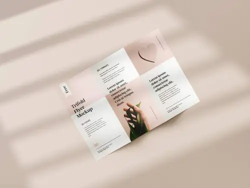 三折页DL传单设计样机PSD模板 Tri-fold DL Flyer Mockup 样机模