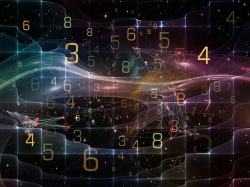 概念空间 数字序列 计算机数学科学教育纹理和灯光构成的艺术背景