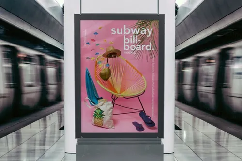 户外广告牌样机模板  Psd Poster Billboard Mockup