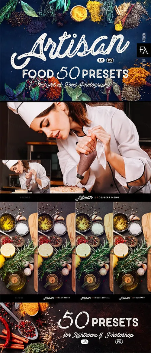 烘焙美食场景滤镜预设Food Presets Bundle