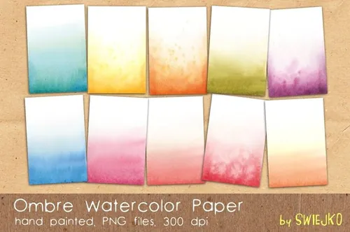 水彩背景设计素材Ombre Watercolor Paper