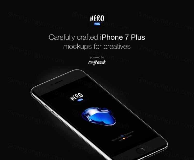 iPhone 7 Plus实体模型贴图样机模板HERO iPhone 7 Plus Mockups