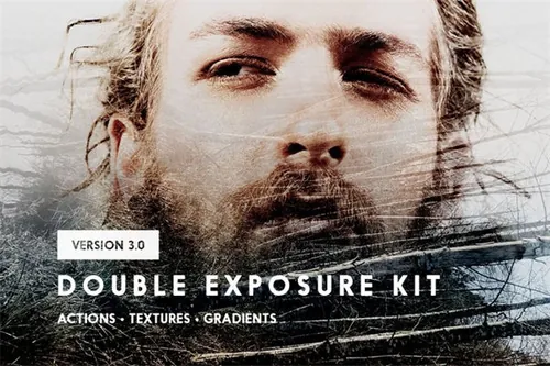 照片调整曝光PS动作 Double Exposure Kit
