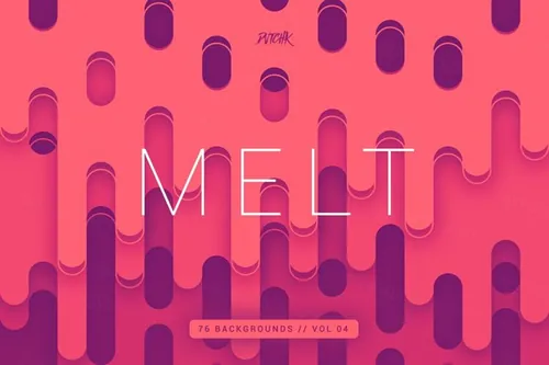 时尚渐变配色波浪轮廓背景底纹Melt  Rounded